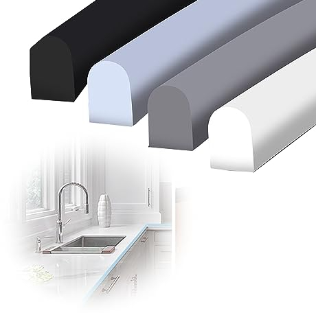 HSGAV Barriere Douche et Système de Rétention Silicone,Anti Débordement Seuil de Douche Barrage Barre d'eau en Caoutchouc Autocollante,pour Cabine, Joint Porte Douche Salle de Bain et Cuisine 60cm