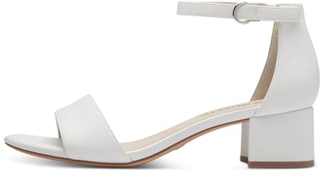 Tamaris Damen Sandaletten, Frauen Sandalen,bequemlichkeit,breit,daempfung,elegant,breite,Glitzer,Grey,Gruen,komfortable,Nude,White MATT,39 EU