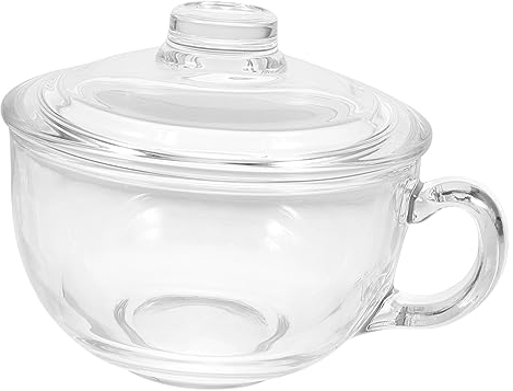 MAGICLULU 1 Pc bol en verre bol à céréales avec anse verre avec couvercle tasse à café transparente tasses à café tasse de petit déjeuner tasse de jus stockage bol à mélanger bol à collation