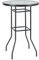 GOPLUS Mesa de jardín redonda, diámetro 68 cm, mesa auxiliar alta de metal y cristal, mesa de balcón, pequeña resistente a la intemperie, mesa de café, mesa de café, mesa de comedor, mesa de comedor