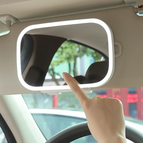 Auto Kosmetikspiegel, Spiegel Sonnenblende Auto Wiederaufladbarer, Auto Visier LED Schminkspiegel Touchscreen, Car Visor Mirror mit 3 Licht Modi 7,8 Zoll Auto Spiegel für Auto, LKW, SUV