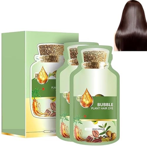 KOAHDE Natürliche Pflanzenhaarfarbe, Haarfärbecreme, natürliches Pflanzenhaarfärbe-Shampoo, Blasenpflanzen-Haarfarbe, natürliches Pflanzenhaarfärbe-Shampoo, botanische Pflanzenblasen-Haarfarbe, 20 ml