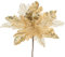 Arborus 6PCS Artificial Flowers Christmas Glitter Poinsettia 11.4 Artificial Large Christmas Flowers Xmas Tree Decorations Gold Poinsettia Christmas Decorations for Xmas Garland Wreath DIY Decor