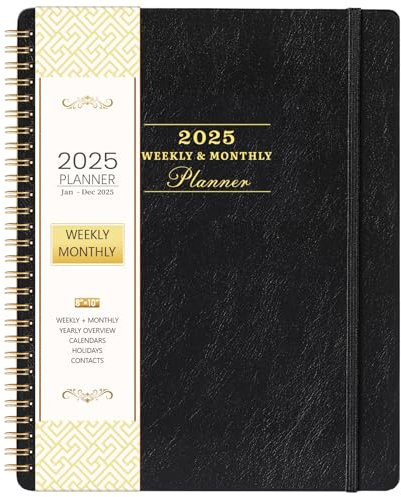 2025 Planner, Black, January 2025 - December 2025