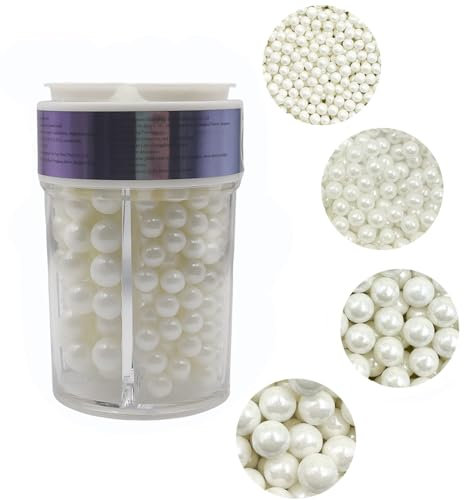Essbare Tortendeko 160g weiß perle Zucker streusel weiße Perlen Tortenaufsätze Zuckerstreusel für Hochzeiten und tägliche Kuchen Dekoration Geburtstagskuchen