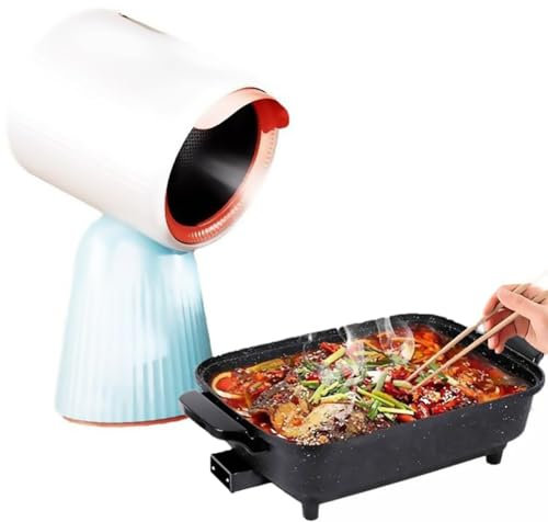 Portable Kitchen Mini Fan Range Hood with One Button Start and Multi Filtration Space Saving White Indoor Exhaust Fan with Oil Extractor Filter and Vent