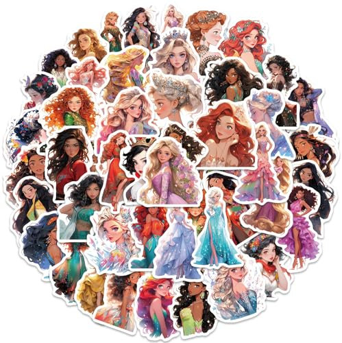 50Pcs Princess Stickers for Kids