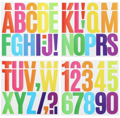 8 Sheets 3 Inch Vinyl Capital Letter Stickers and 0-9 Number Stickers, Waterproof Alphabet Number Sticker for Mailbox, Water Bottle, Luggage and Marks - Multi