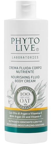 Phyto Live Laboratories Nourishing Fluid Body Cream – Feuchtigkeitsspendende Reinigungscreme mit Arganöl und Vitamin E – Seidig weiche Formel für Körpercreme – Größe 400 ml