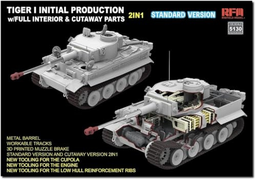 Raifield Modell RFM5130 Tiger I Schwerer Panzer Anfang 1943 mit Innenteilen und Coupons Normaledition Kunststoffmodell