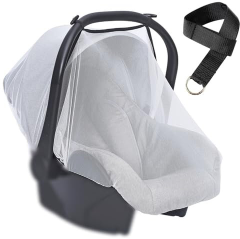 Reißfest Moskitonetz für Buggy, Fliegennetz für Kinderwagen, Mückennetz für Kinderwagen, Universal Insektenschutz für Kinderwagen, mit Handschlaufe Kinderwagen, Schutz vor Mücken, Insekten, 2 Stück