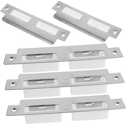 EXHUMKY 5stücke Schließblech Für Haustür Verstellbares Türschließblech Aus Edelstahl Türschließblech Riegelschließblech Für Innentüren Montage Einfach Schließblech Für Tür