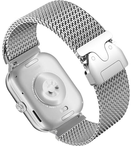 OUTPUTBT Armband Metall Kompatibel mit Xiaomi Smart Band 9 Pro/8 Pro, Redmi Watch 5/4 Ersatzarmband Edelstahl 316L Milanese für Herren Damen