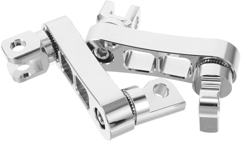 AKOOSY Soportes de Reposapiés para Moto Extensiones de Pinza Macho para Pasajero Soporte Estable y Cómodo para Reposapiés de Autopista Plateado Compatibles con Diversas Motos y