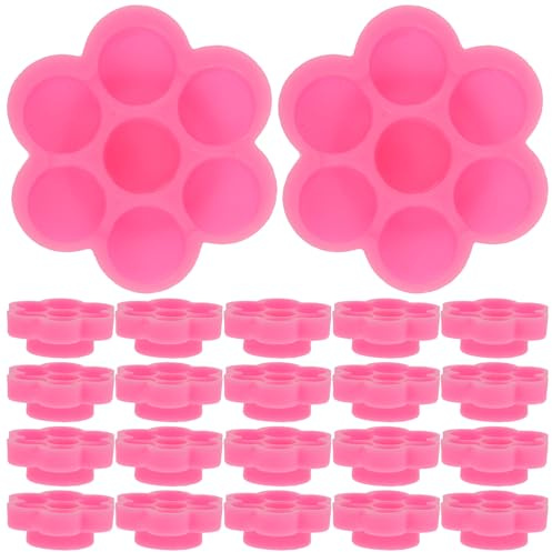 MAGICLULU Gobelet Porte-colle Jetable 200 Pièces Rose à Motif Floral, Support pour Extension de Cils et Maquillage Professionnel, Accessoire Cosmétique Pratique pour Salon de Beauté