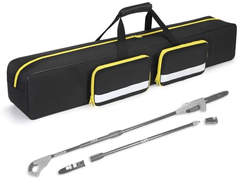 ZELARMAN Pole Saw Bag for Worx/Dewalt/Greenworks/EGO Power+/Black+Decker Electric Telescoping Chainsaw, Pole Saw Storage Case with Two Multi-Purpose Pockets for Extension Tree Trimmer Accessories