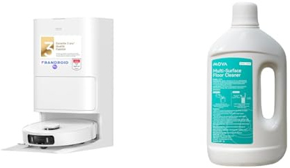 Mova E40 Ultra Robot aspirateur Laveur à vidage Auto Complet avec Liquide de Nettoyage – 19000 Pa, Lavage MaxiReach, Brosse latérale Anti-nœuds, Base Tout-en-Un, 75 Jours