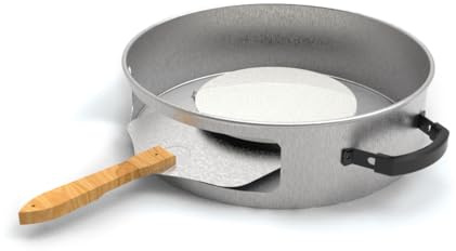 Four à pizza pour barbecue au charbon Ø57 cm – 3 pièces | Compatible barbecue 57 cm, pierre réfractaire, pelle incluse, acier inoxydable, cuisson croustillante, installation rapide
