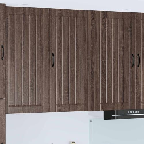 HengCaDa Wandschrank Lucca Brauneiche 50 x 31 x 100 cm Holzwerkstoff moderner Küchenschrank mit 2 Regalen für Aufbewahrung, Stauraum, Spülenschrank, Sideboard, Kommode, Buffet, Hochschrank