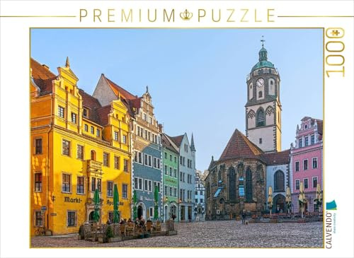CALVENDO Puzzle Markt mit Frauenkirche in Meißen | 1000 Teile Lege-Größe 64 x 48 cm Foto-Puzzle für glückliche Stunden