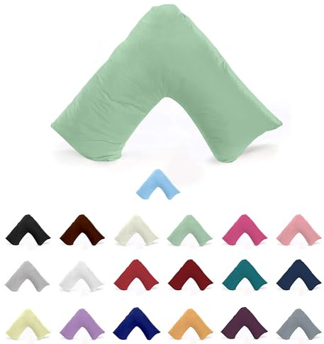 EGYPTO Orthopaedic V Shaped Pillow Nursing Pregnancy Back Support Cases (Duck Egg Blue)