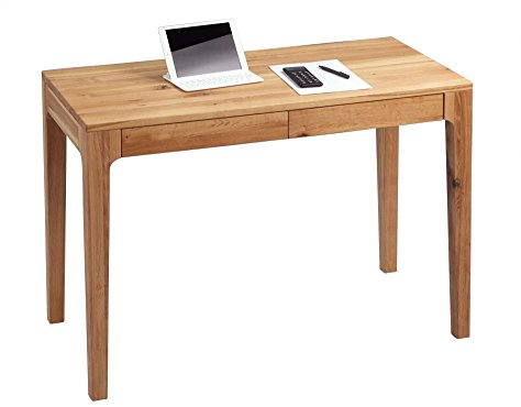 Beauty.Scouts Möbel MM Schreibtisch Diana 2, Massive Wildeiche geölt, mit Schubladen, 110x76x55cm, Holztisch, Bürotisch, Tisch