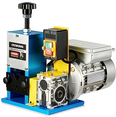 CREWORKS Electric Wire Stripper Machine, 1.5-25 mm Automatic Wire Stripping Machine, Wire Stripping Tool for 0.06-1 Scrap Wire, 5 Channel Copper Wire Stripper Power Tool for Leftover Cable Recycling