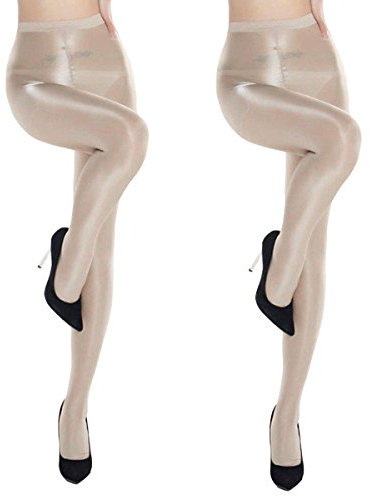 ANDIBEIQI 2 Pairs Dance Strümpfe Frauen Shaping Socken Öl Socken Shiny Silk Strumpfhosen Tanzstrumpfhosen 70den