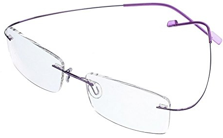 Rongchy Super Licht Titan Kurzsichtig Kurzsichtige Myopie Arbeitsbrille -2,00 Stärken Lila Farbe Männer Frauen Mode Randlose Kurzsichtig Brillen