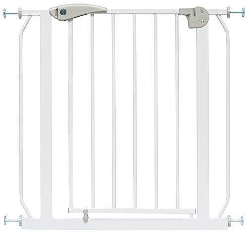 ib style Türschutzgitter Berrin 58-185cm, Treppenschutzgitter für Babys, Türgitter für Kleinkinder, Ohne Bohren, Weiß, 75-85 cm