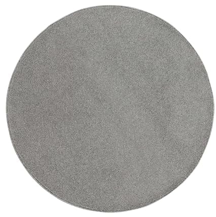 Carpettex Wohnzimmer Teppich - Kurzflor Modern Einfarbig 160 cm Rund Hellgrau - Waschbar Extra Weich Flauschig für Küche, Schlafzimmer, Kinderzimmer, Esszimmer, Flur