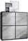 Vladon Highboard Cuba V2 Schrank 104 x 105,5 x 35,5 cm Sideboard mit 8 Fächern, Made in Germany, Korpus in Schwarz matt/Fronten in Beton Oxid Optik