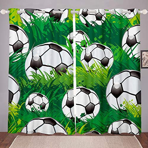 Tenda da finestra per bambini, con motivo a calcio, per bambini, ragazzi, per finestre, traspirante, ideale come regalo per giocatore di calcio