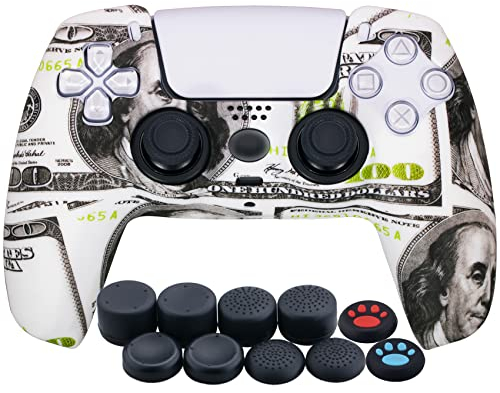 YoRHa Housse Coques Autocollants en Impression Silicone épaissi Skin Cover pour PS5 Dualsense Manette (Dollars américain) x 1 avec Prises de Pouce x 10