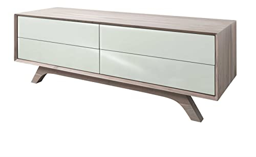 Massivmoebel24.de TV-Board Akazie 145x45x50 braun-weiß lackiert TROMSO #106