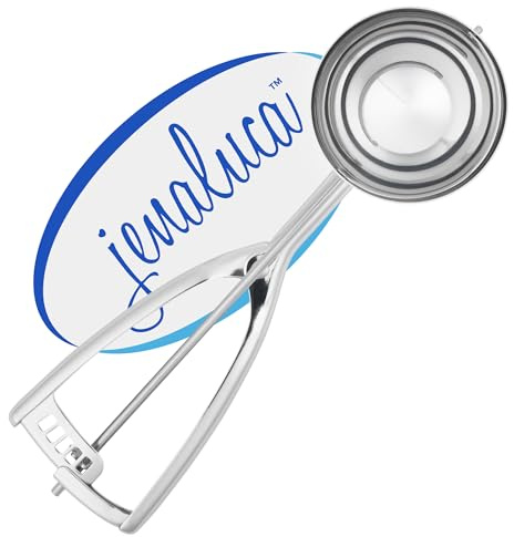 Jenaluca Jumbo Ice Cream, Cupcake & Muffin Scoop, Stainless Steel, 1/2 Cup