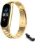 HYKEJI Metall Armband für Xiaomi Mi Band 4 / Xiaomi Mi Band 3, Xiaomi Mi Band 4/3 Verstellbare Edelstahl Ersatzbänder Armband Kompatibel mit Xiaomi Mi Band 4 / Mi Band 3 (Gold)