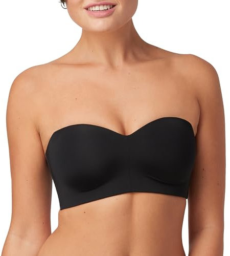 Maidenform Pure Comfort Strapless, Stay-Put Wireless, Full-Coverage Convertible Bra Sujetador, Opaco, Negro, M para Mujer