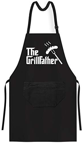 OM3® THE-GRILLFATHER-WURST - Grill-Schürze - der Pate Parodie - BBQ Küchenschürze für Erwachsene Unisex