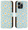32nd Floral Series 3.0 - Design PU Leather Book Wallet Case Cover for Apple iPhone 14 Pro Max (6.7), Designer Flower Pattern Wallet Style Flip Case With Card Slots - Blue Daisy