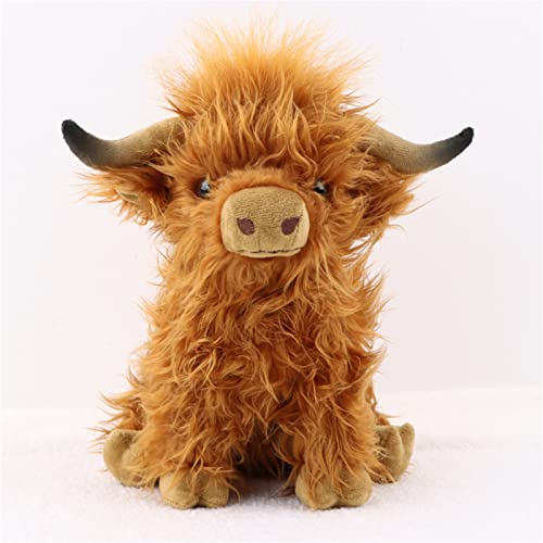Sarah Duke Kuscheltier Plush Yak, Tierische Yak 28cm Kuscheltier Plüschtier, Cartoon Plüsch Puppe Kissen Schottische Hochlandkuh Kuscheltier Weiche Kissen