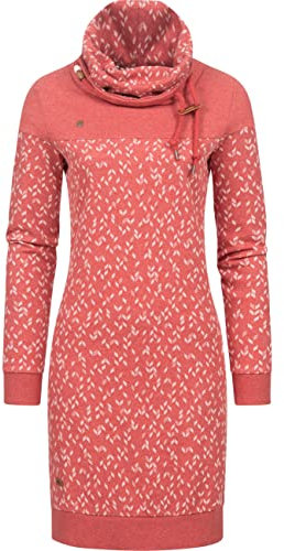 Ragwear Damen Winterkleid Langarm Sweatkleid Chloe Dress Red22 Gr. XL