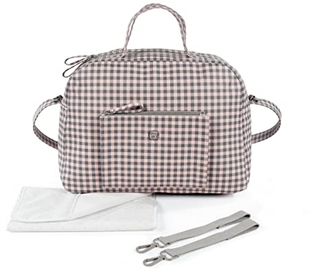 Pasito a pasito. Together, borsa organizer per passeggino, pratica, elegante e di grandi dimensioni, borsa per maternità, realizzata in similpelle, colore: rosa/grigio