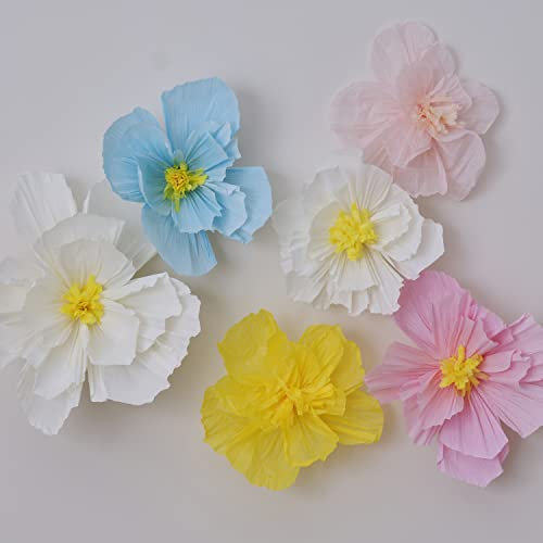 Ginger Ray Ditsy Floral Paper Tissue Pom Decorations Pack of 6, Multi-Coloured