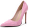 WOkismD Décolleté da donna in vernice sexy a punta con tacchi alti a spillo slip on abito da festa di nozze scarpe da ballo 12 cm, rosa, 43 cm