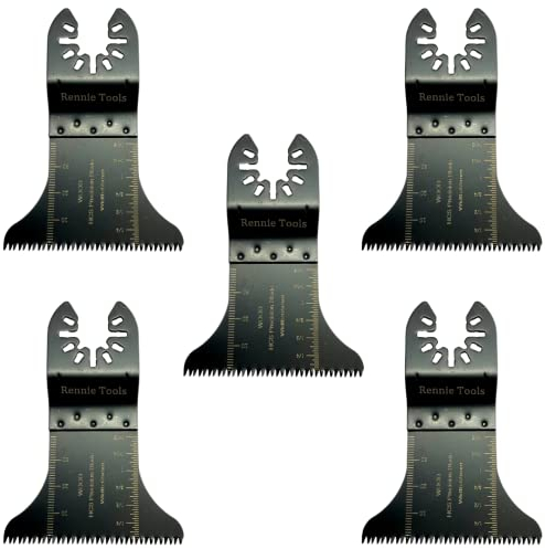 Pack of 5 x 65mm Wide Coarse Oscillating Multi Tool Blades/Wood Cutter Saw Blades Set Compatible with Dremel Fein Multimaster Makita Stanley Worx Dewalt Multi Tool Etc Curved Multitool Blade