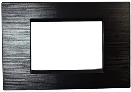 Placche compatibili con Bticino Living light Living Iinternational Modello Quadrata in tecnopolimero spazzolato placca 3 4 7 moduli posti per supporti LN4703 e N4703 (3 moduli nero)