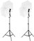 Andoer Studiofotografie-Regenschirm-Kit mit weißen 33-Zoll-Regenschirmen * 2 + 2M-Metallstativständer * 2 + E27-Lampenfassungen * 2 für Live-Streaming-Portraitfotografie-Videoaufnahmen