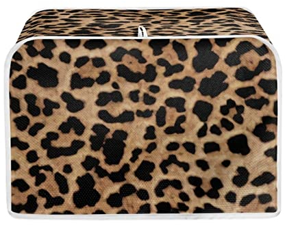 HUIACONG Leopard Print Toaster Oven Cover Brown Black Camo Toaster Cover 4 Slice Appliance Covers with Top Handle for Home Kitchen Decor Accessories