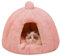 ALLSOPETS Katzenhöhlenbett Haustierzelt Kuscheliges Warmes Hundebett mit Abnehmbarem Waschbarem Kissen Igloo-Nest für Kleine bis Mittelgroße Hunde Katzen (Sakura Rosa, S)